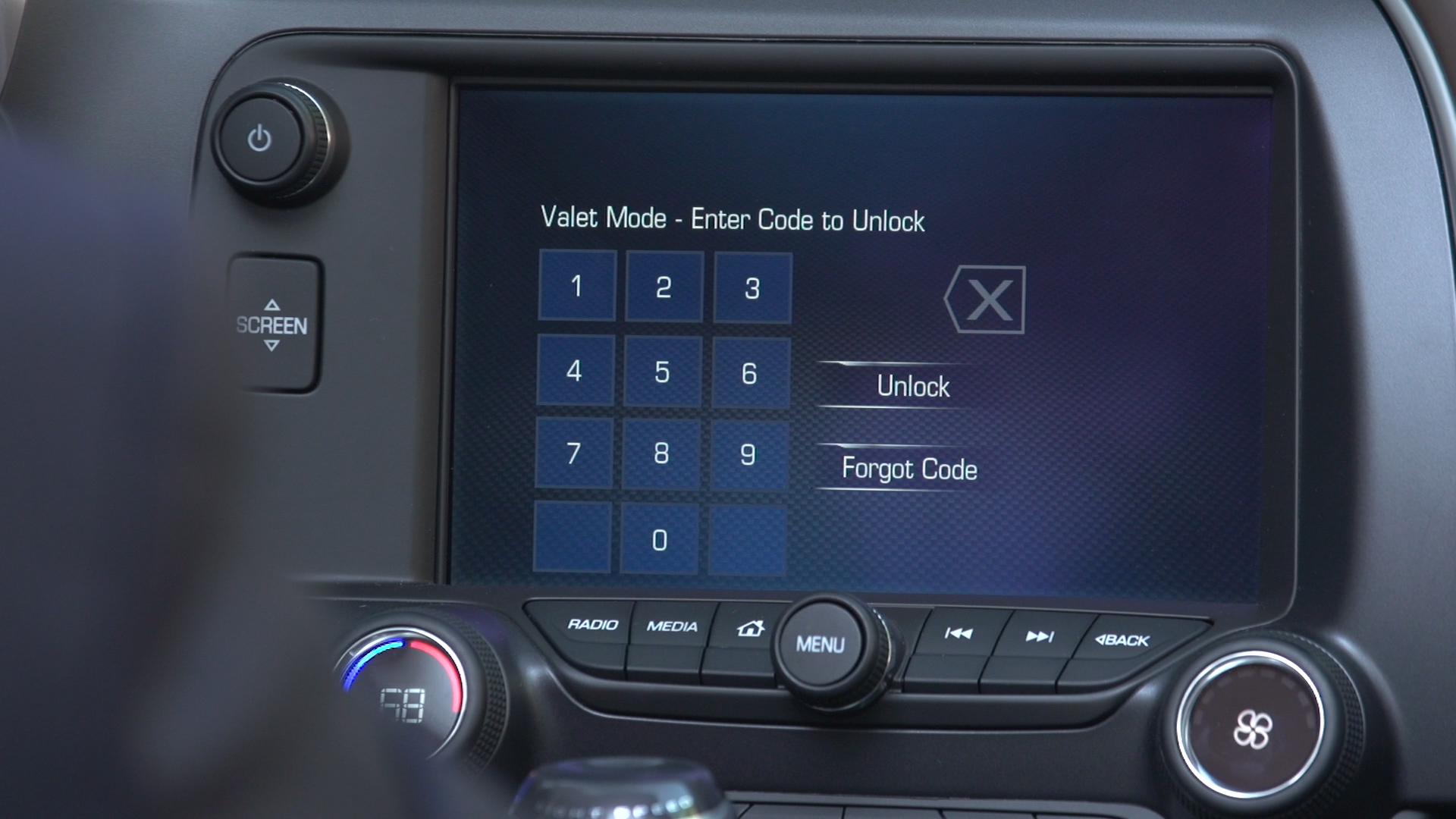 Chevrolet Corvette Valet Mode